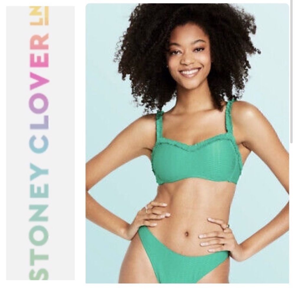 Stoney Clover Lane x Target Green Ruffle Sweetheart Bikini Swim Top & Bottoms